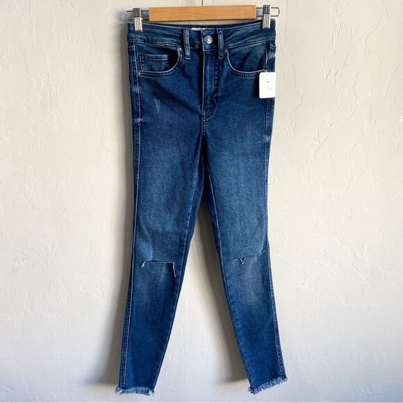 NWT Free People High Waist Crop Raw Hem Jeans - Picture 2 of 7